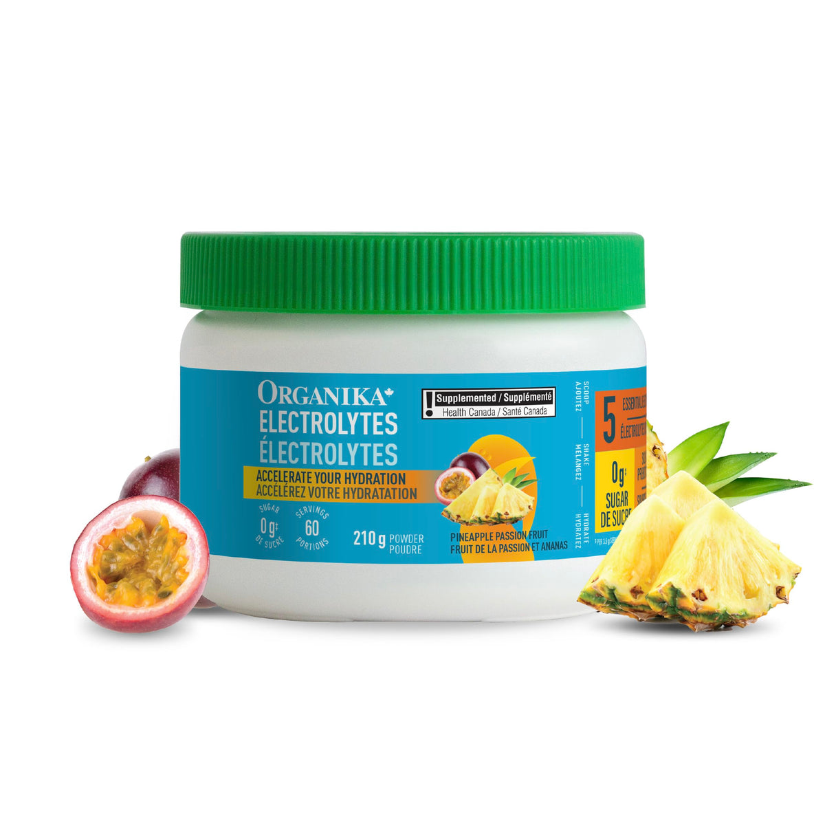 Organika Electrolytes Powder, Pineapple PassionFruit, 210 g