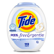 Tide PODS Free & Gentle Laundry Detergent Pacs, 112 Count