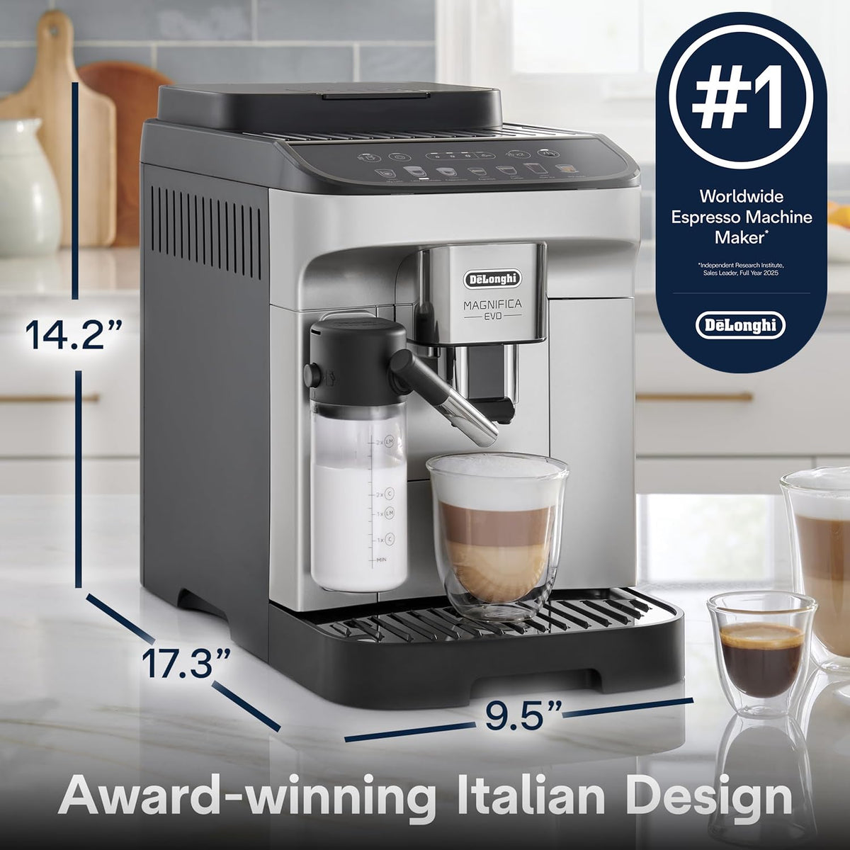 De'Longhi Magnifica Evo Automatic Espresso Machine, ECAM29084SB
