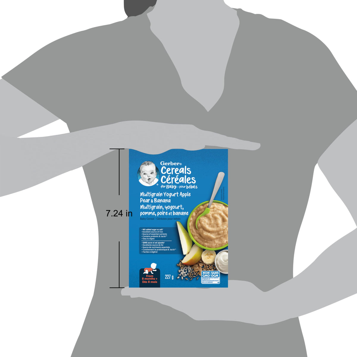 Gerber Stage 3 Wheat Yogourt Apple Pear Banana Cereal, 6 x 227 g
