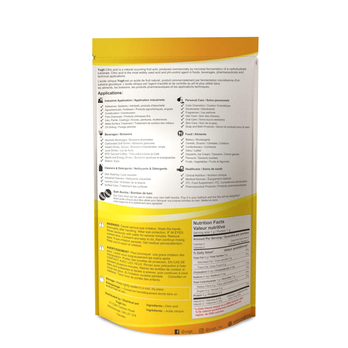 Yogti Food Grade Citric Acid Powder, 5 lb