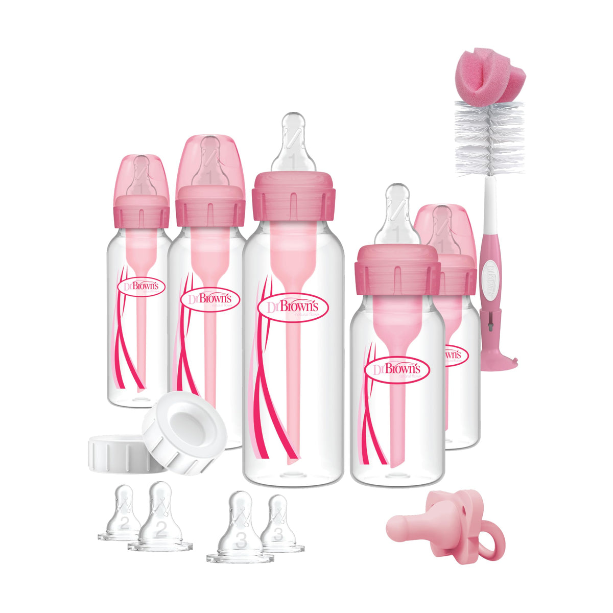 Dr. Brown's Options+ Deluxe Bottle Essentials, Pink
