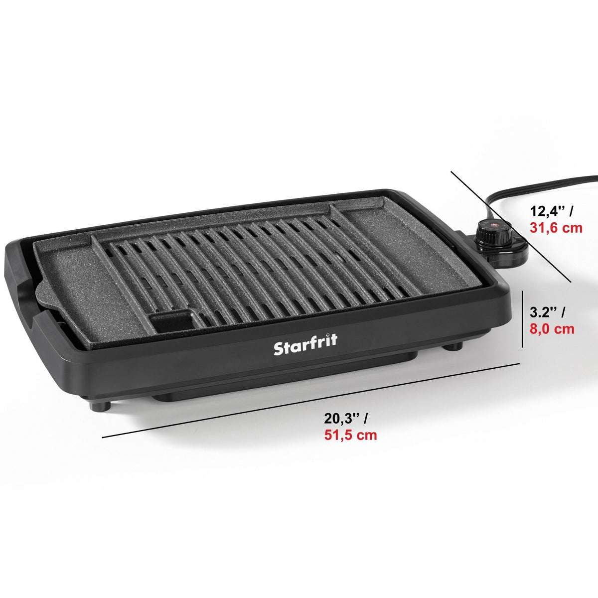Starfrit The Rock Indoor Smokeless Electric BBQ Grill, 10 x 16 inch