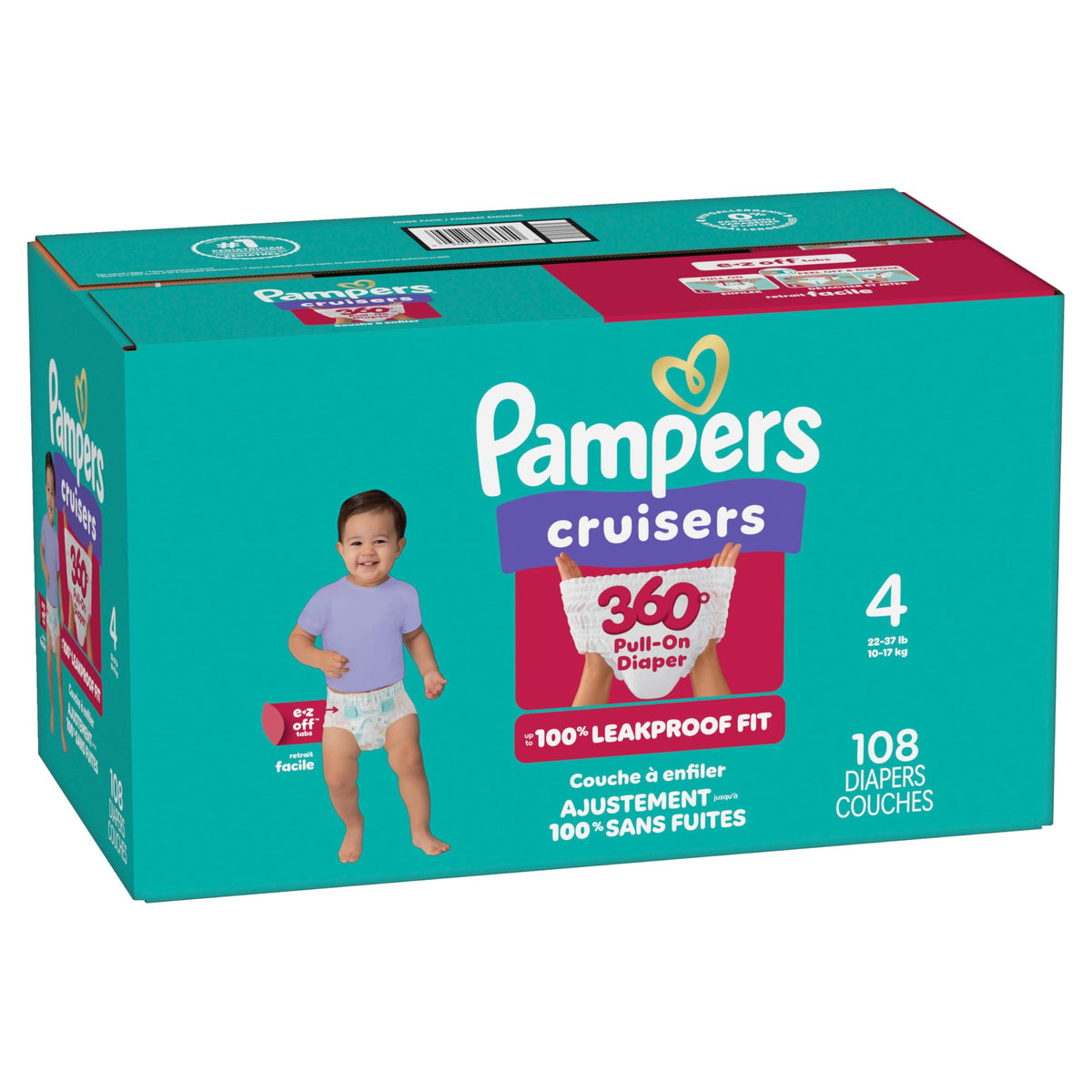 Pampers Cruisers 360 Pull-On Diapers, Size 4, 108 Count