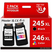 Pitooler PG-245XL/CL-246XL Compatible Ink Cartridges for Canon