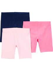 Simple Joys by Carter's Girls' Toddler Bike Shorts, 3 Pack, Pink, 5T