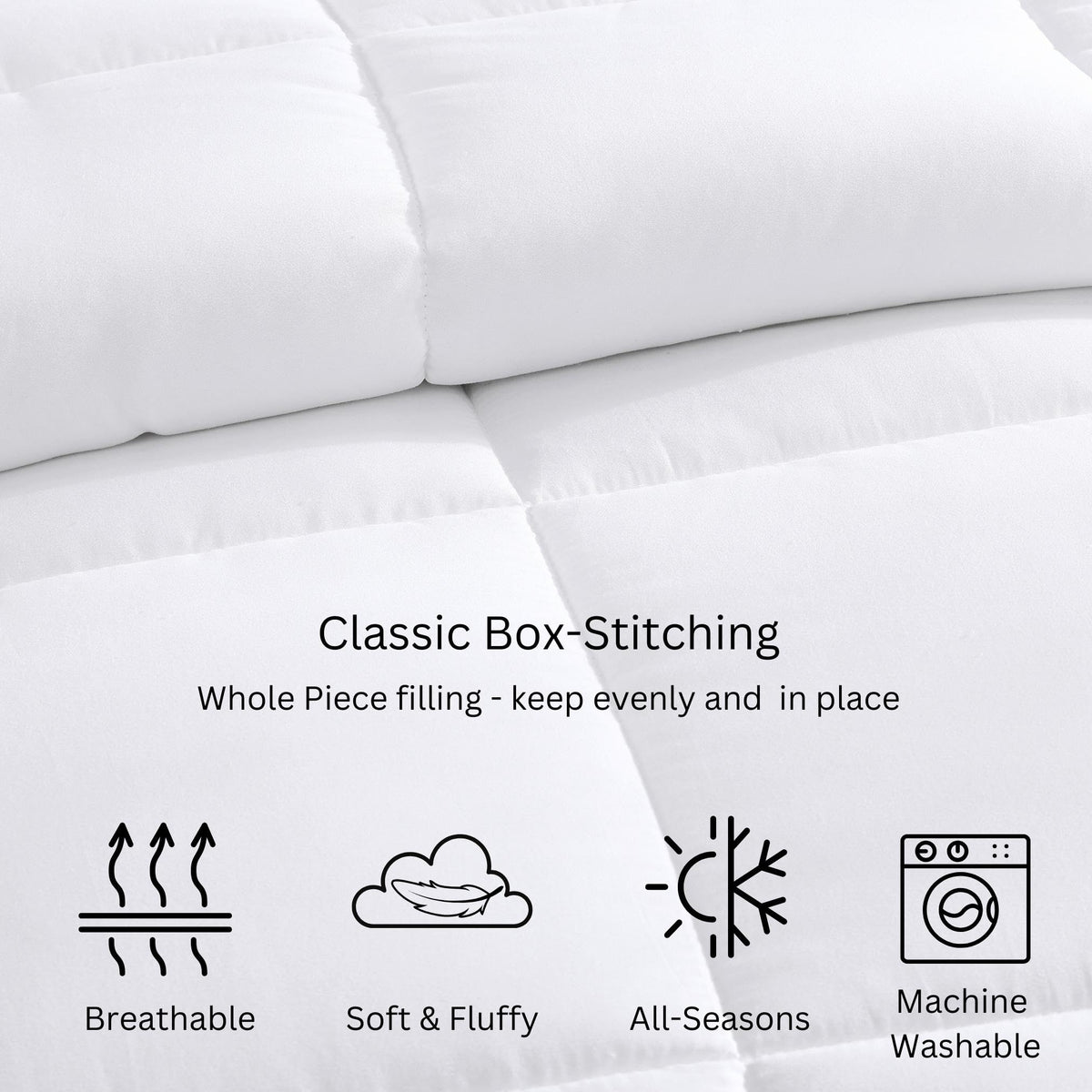 Casa Platino Down Alternative Comforter, Queen, 88 x 88 in, White