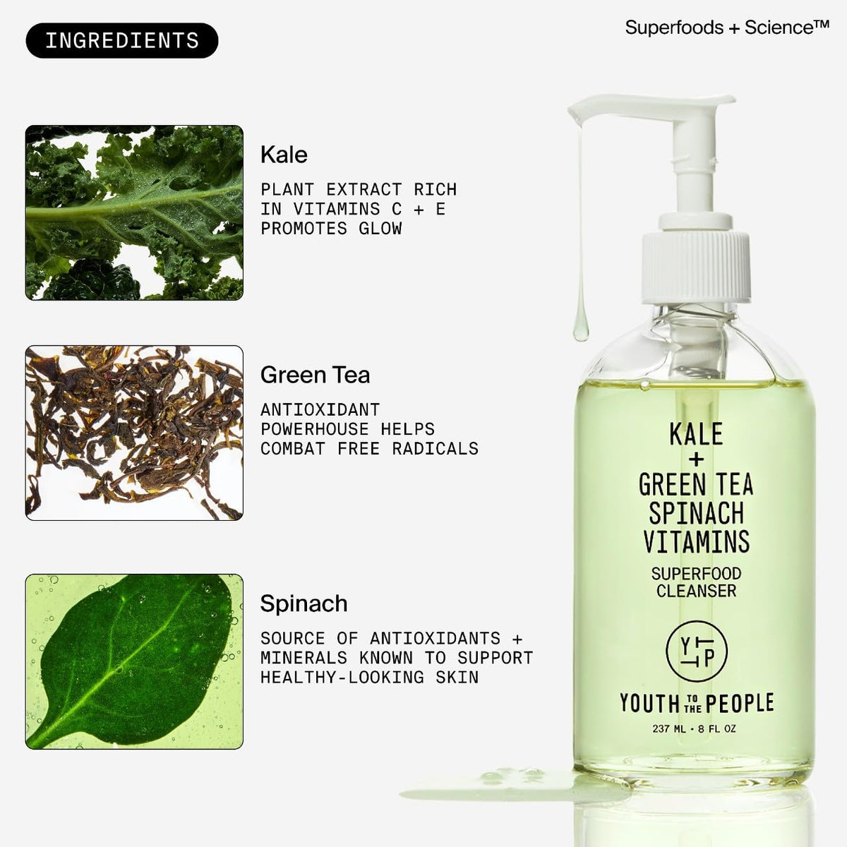 YTTP Superfood Gentle Face Cleanser, 8oz