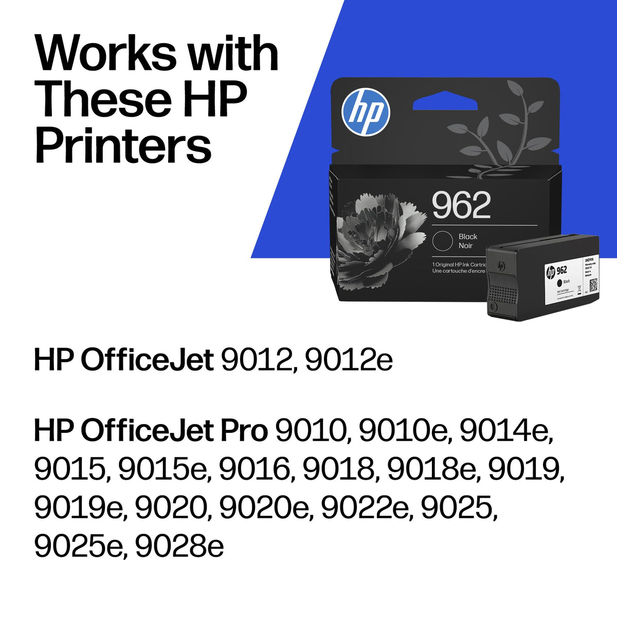 HP 962 Original Black Ink Cartridge, 3HZ99AN