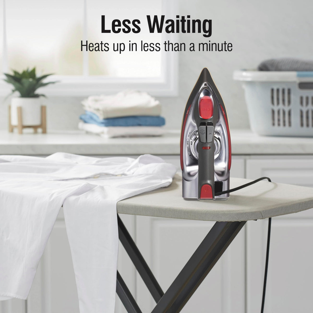 CHI Steam Iron, 1700 W, 8 ft Retractable Cord, Silver, 13106