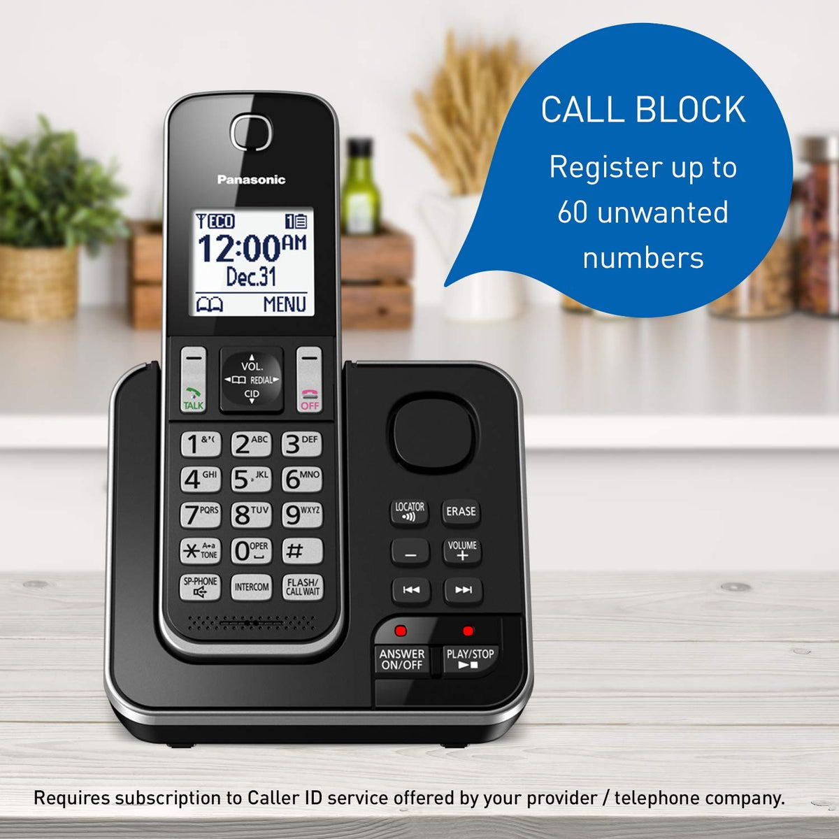 Panasonic DECT 6.0 Cordless Phone, KX-TGD392CB, 2 Handsets, Black
