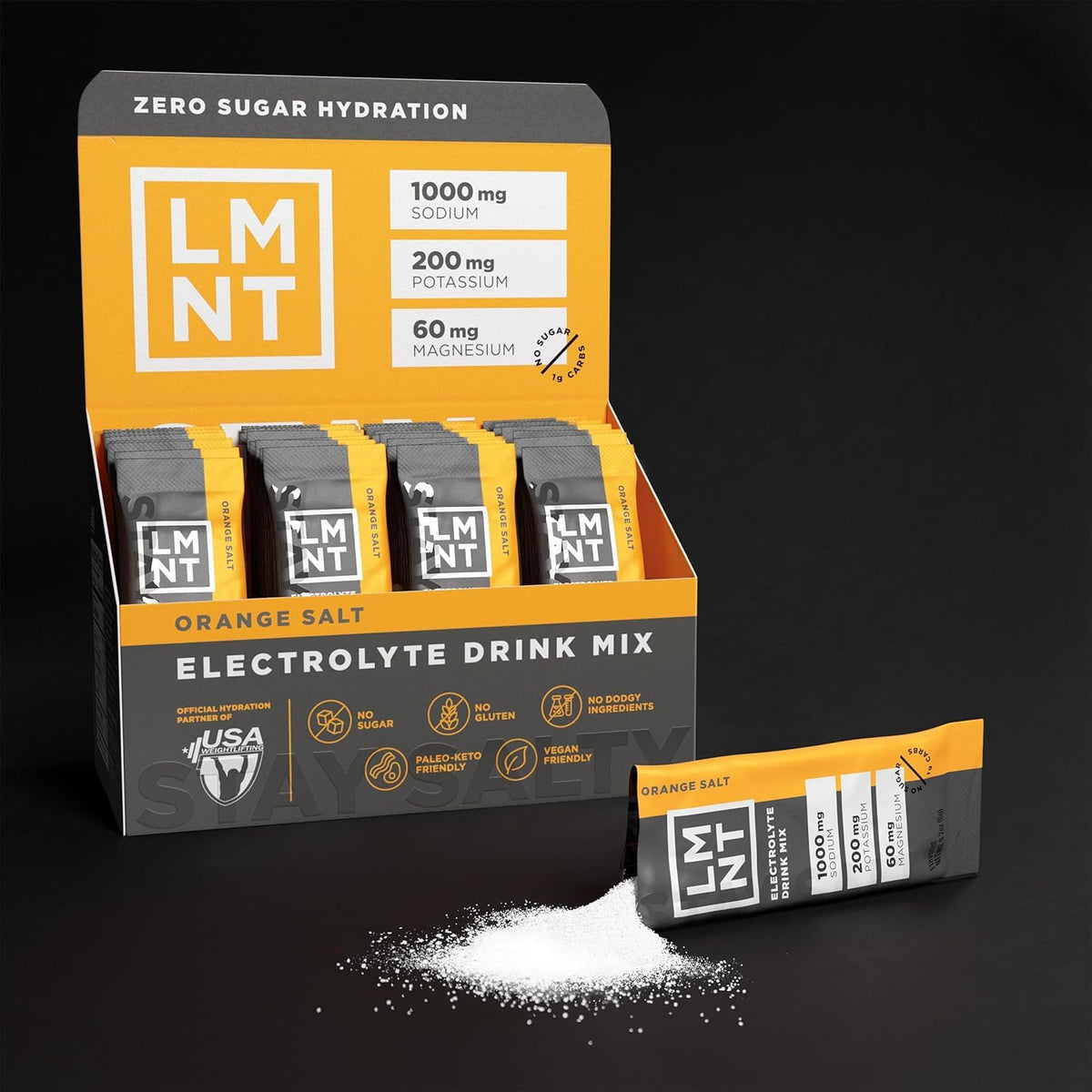 LMNT Electrolyte Drink Mix, Orange Salt, 30 Stick Packs