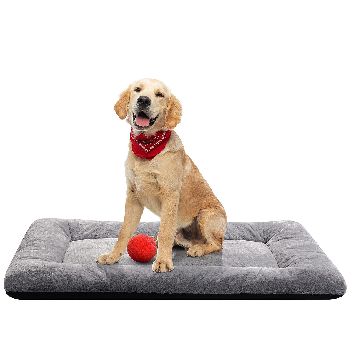 VERZEY Faux Fur Dog Crate Pad, 36 x 23 in, Grey
