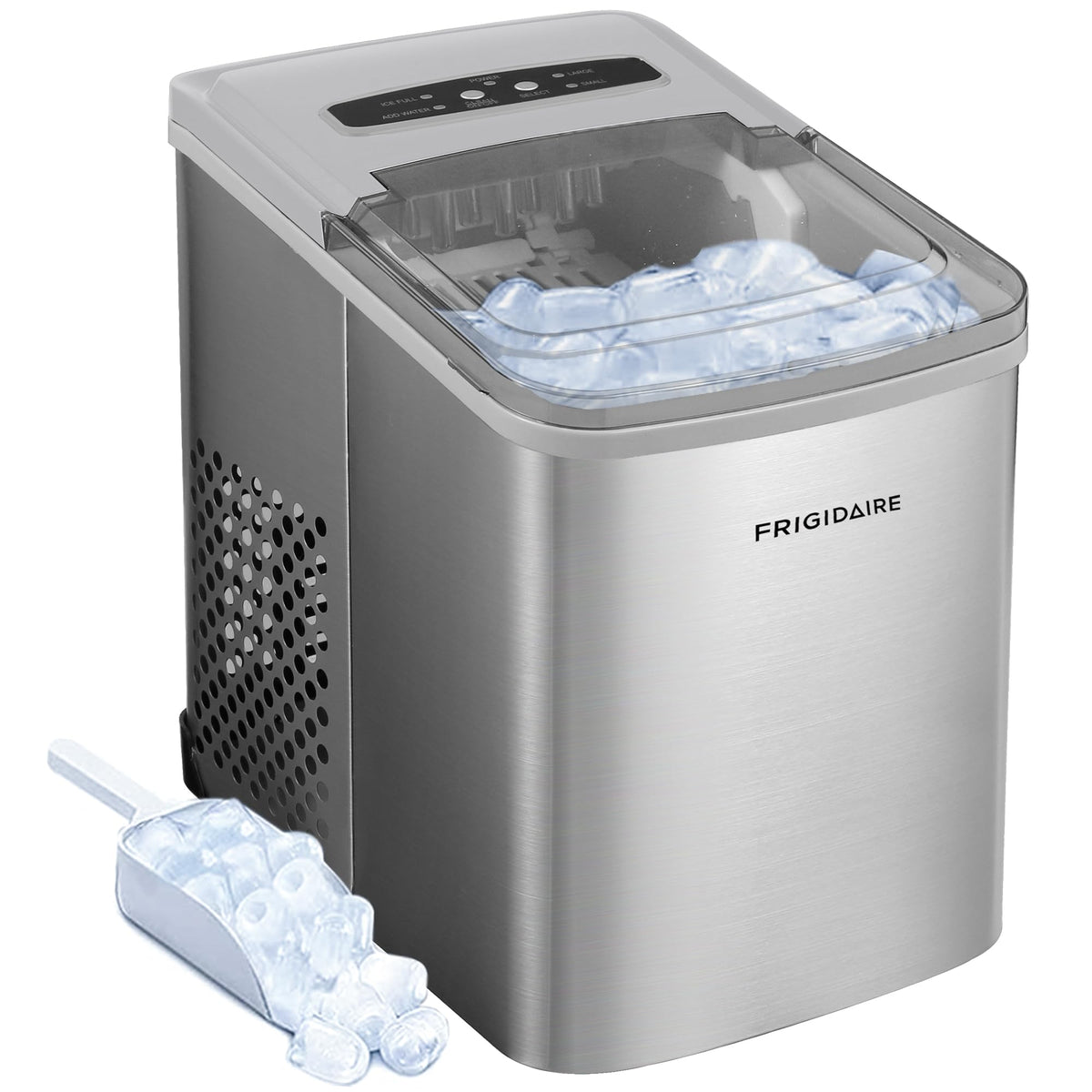 Frigidaire Portable Compact Ice Maker, 26 lb/Day, Stainless
