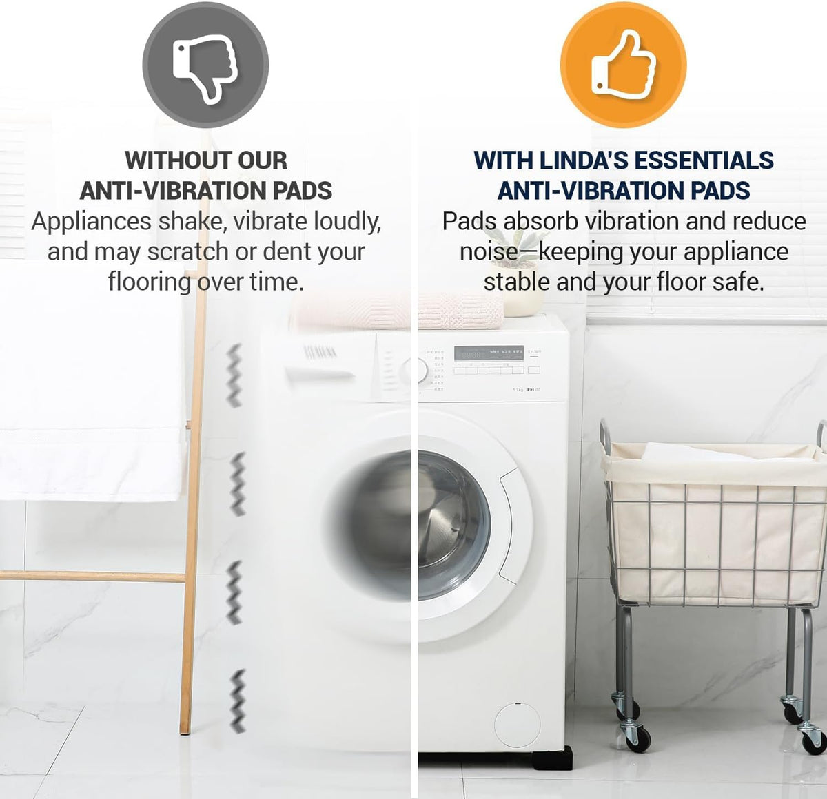 Universal Washer & Dryer Anti Vibration Pads (Set of 4)