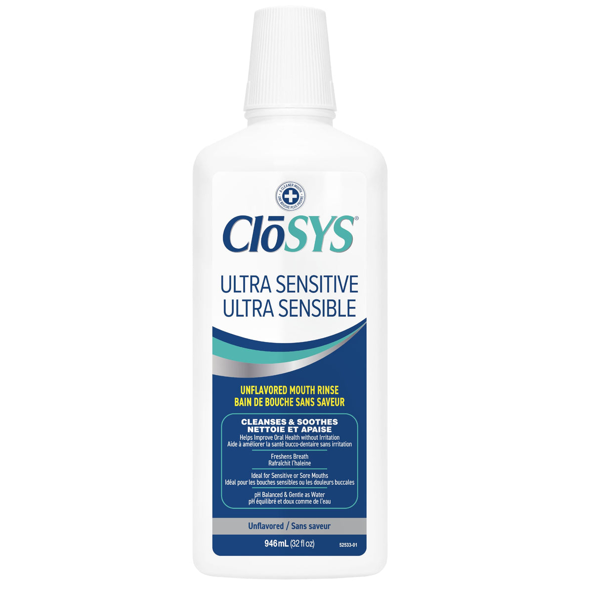 CloSYS Ultra-Sensitive Oral Rinse, Unflavored, 32 oz