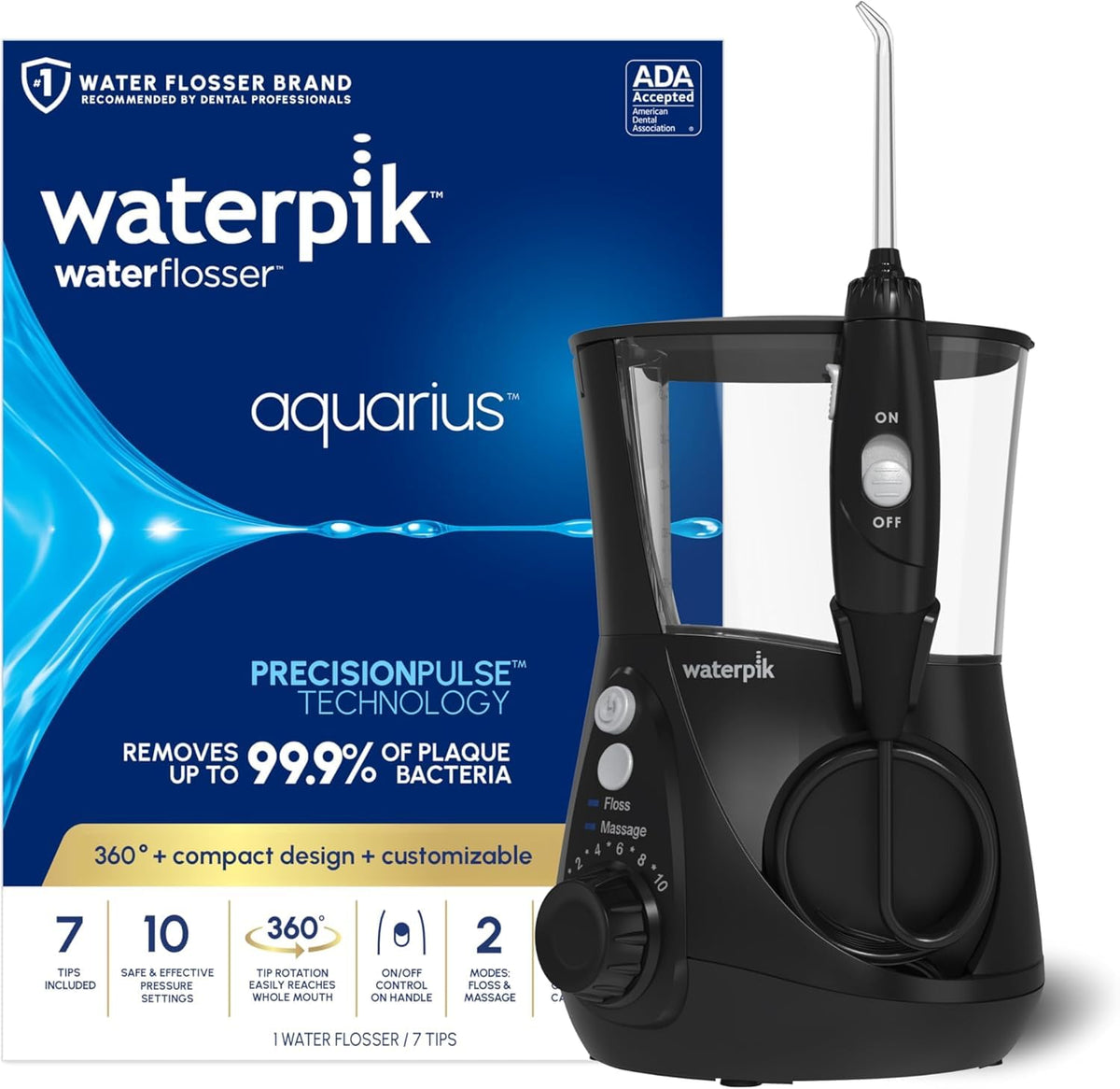 Waterpik Aquarius Water Flosser, WP-662, Black