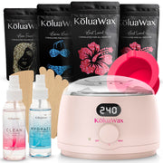 KoluaWax Hard Wax Kit for Women with Warmer, Blush