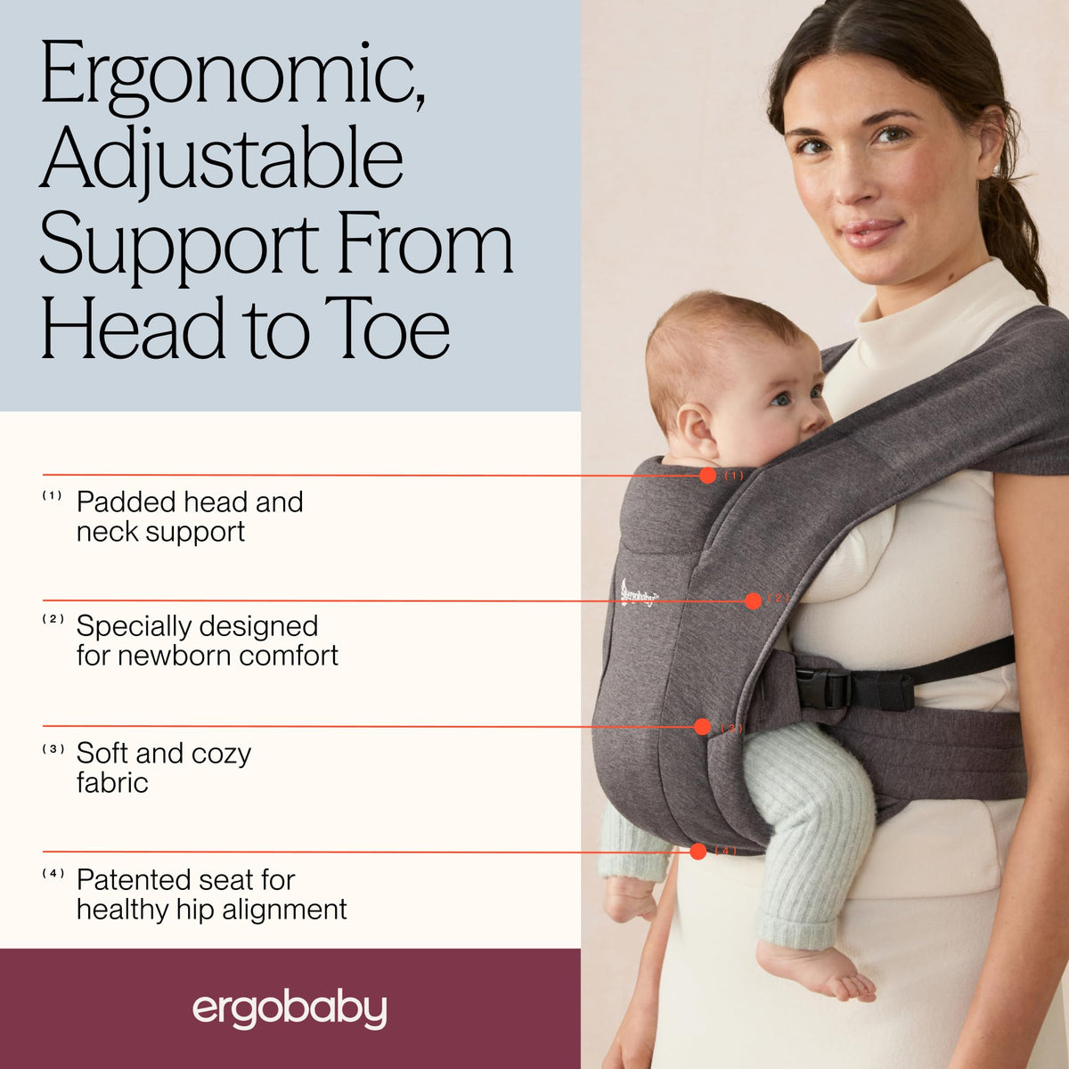 Ergobaby Embrace Newborn Baby Carrier, 0-12 Months