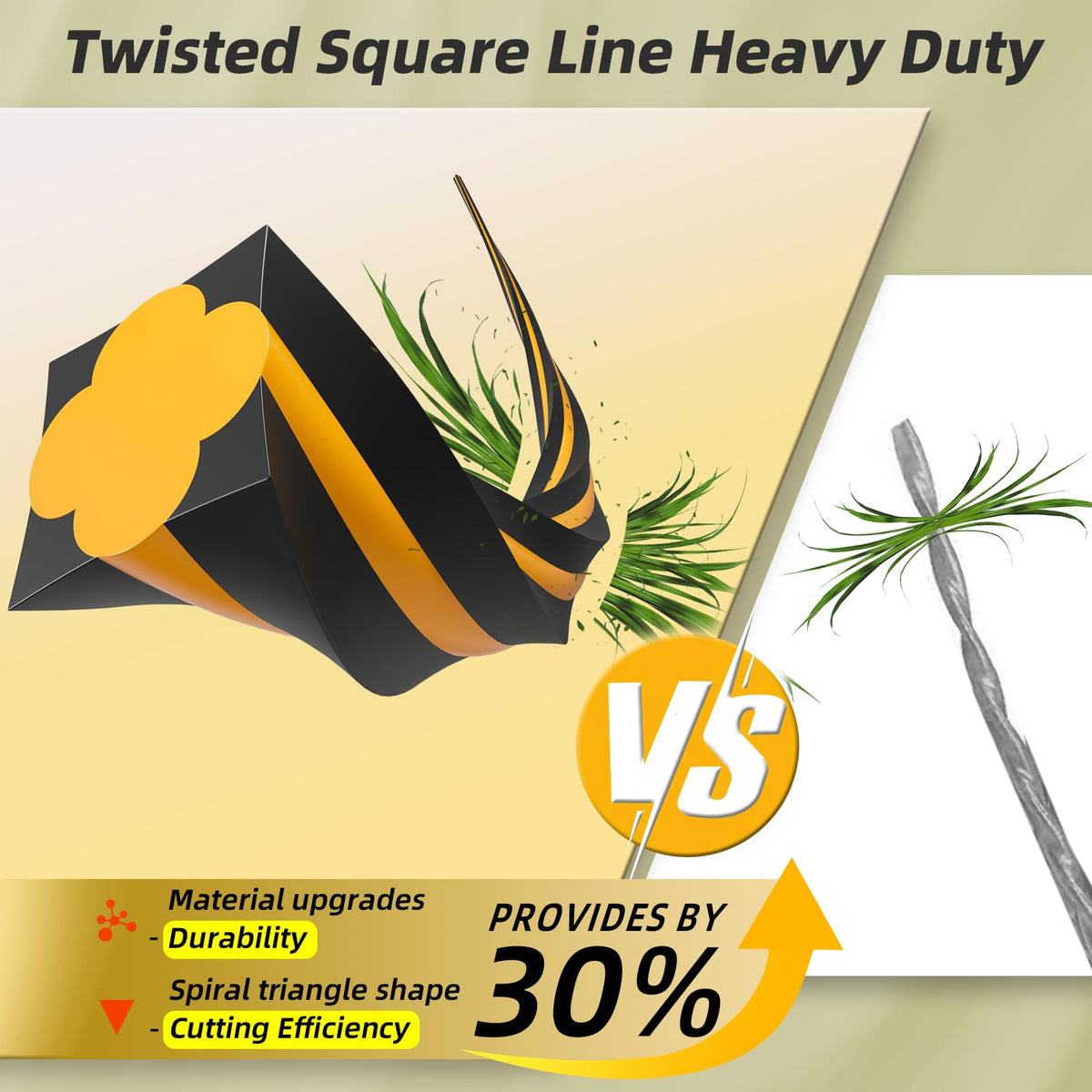DEWALT Compatible 0.080" Square Twisted Trimmer Line, 240 ft