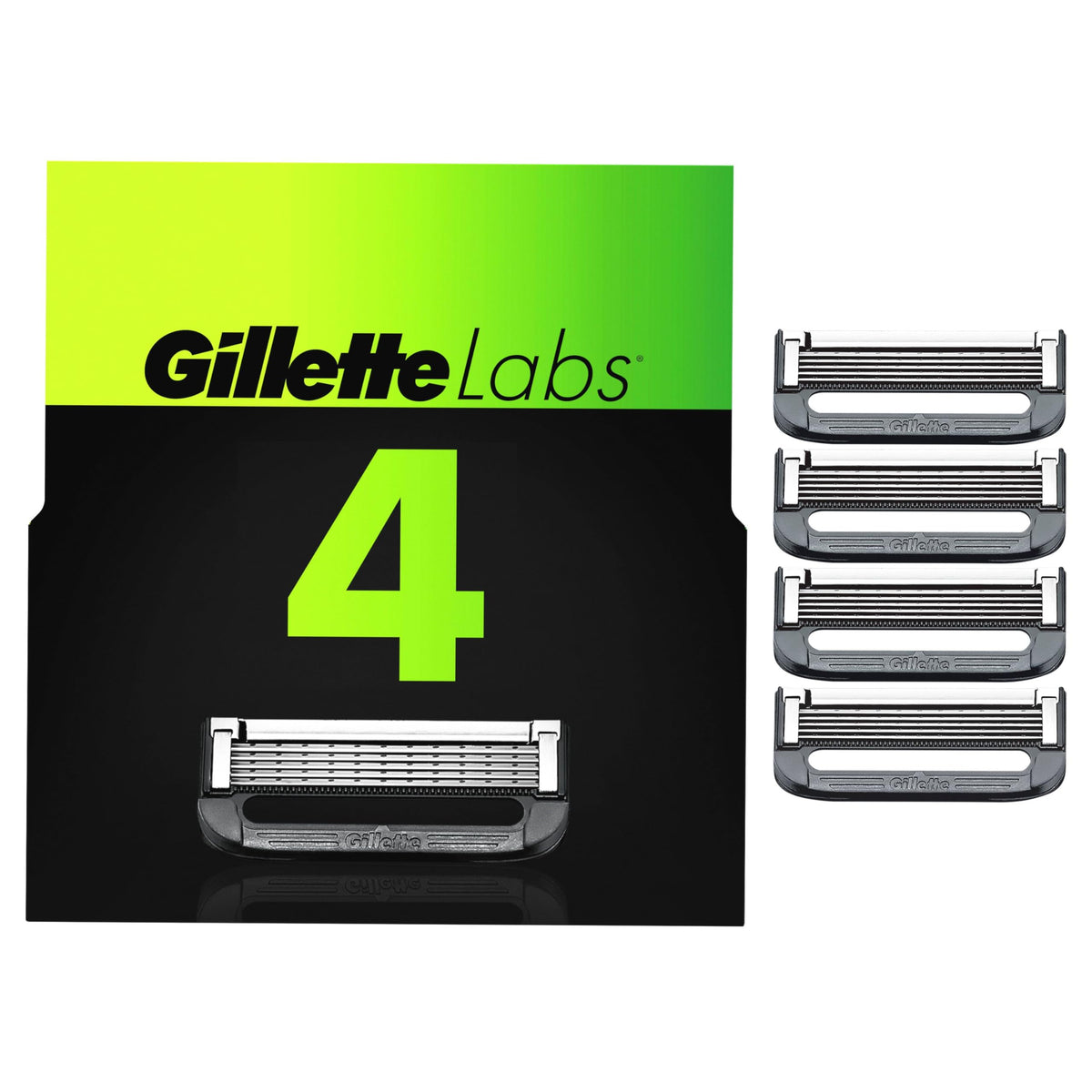 Gillette Men's Razor Refills with Exfoliating Bar, 4 Cartridges