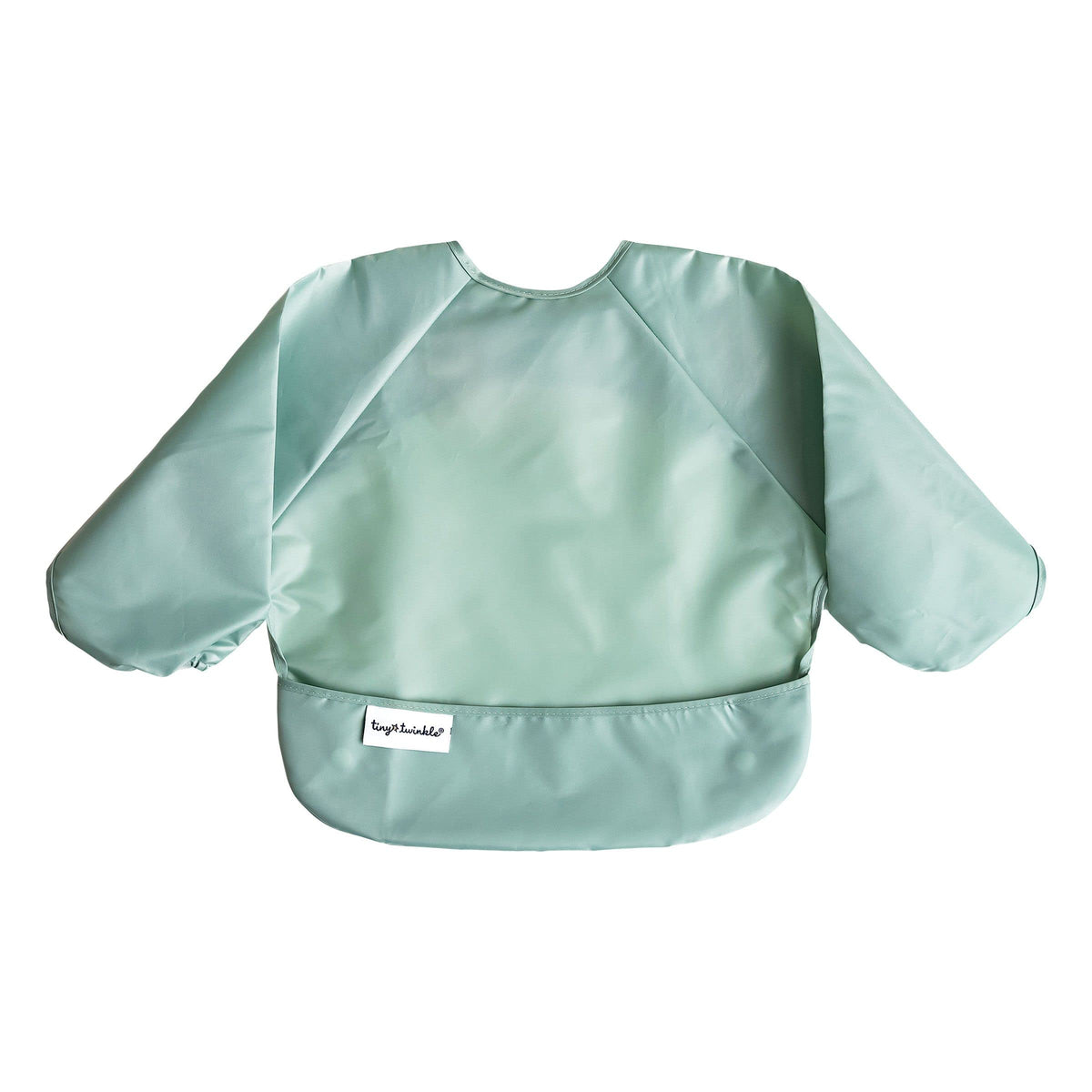 Tiny Twinkle Mess Proof Baby Bib, 2 Pack, Sage/Charcoal, 6-24M