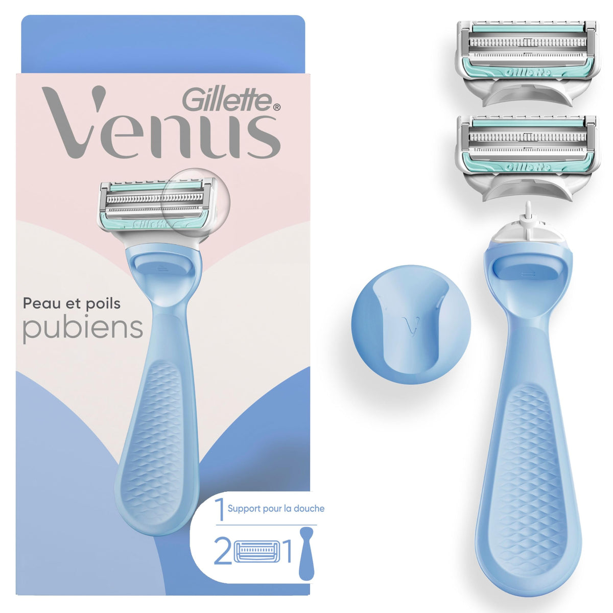 Gillette Venus Intimate Grooming Bikini Razor, 1 Handle + 2 Refills