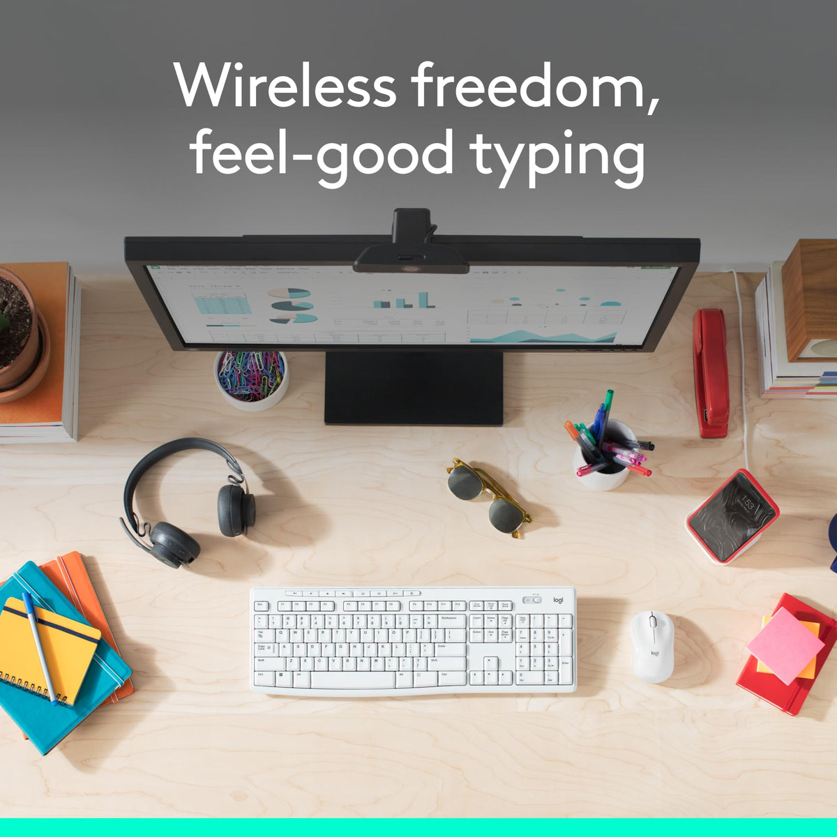 Logitech MK270 Wireless Keyboard and Mouse Combo, Off White