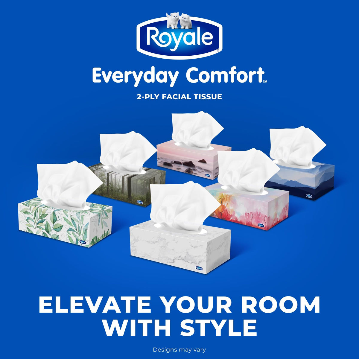 Royale Everyday Comfort 2-Ply Facial Tissue, 24 Boxes