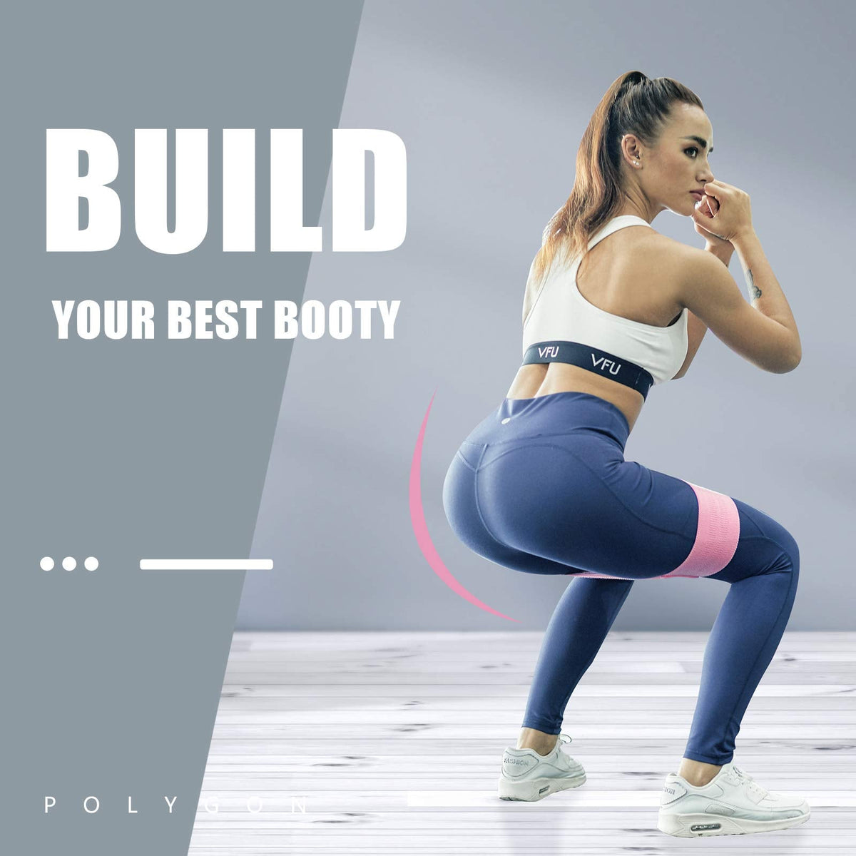 Polygon Non-Slip Fabric Resistance Hip Bands (Set of 3)