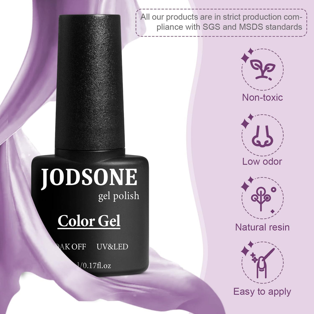 Jodsone Gel Nail Polish Kit, 60 Pieces, with Base and Top Coat