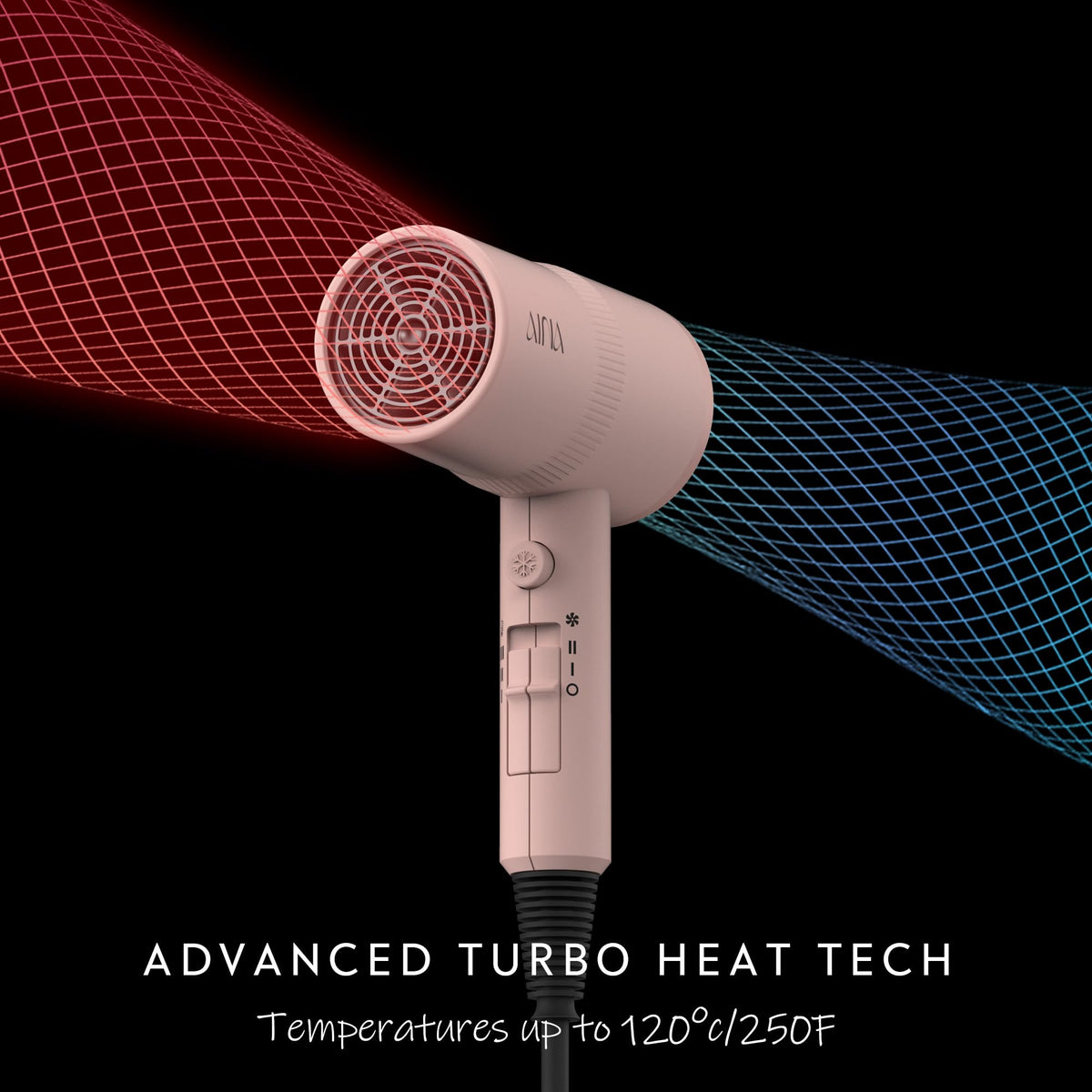 AINA Diffuser Hair Dryer, 1600 W, Babe Pink