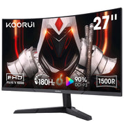 KOORUI 27 Inch Curved Gaming Monitor, 180Hz, 1ms, 1080P, 1500R