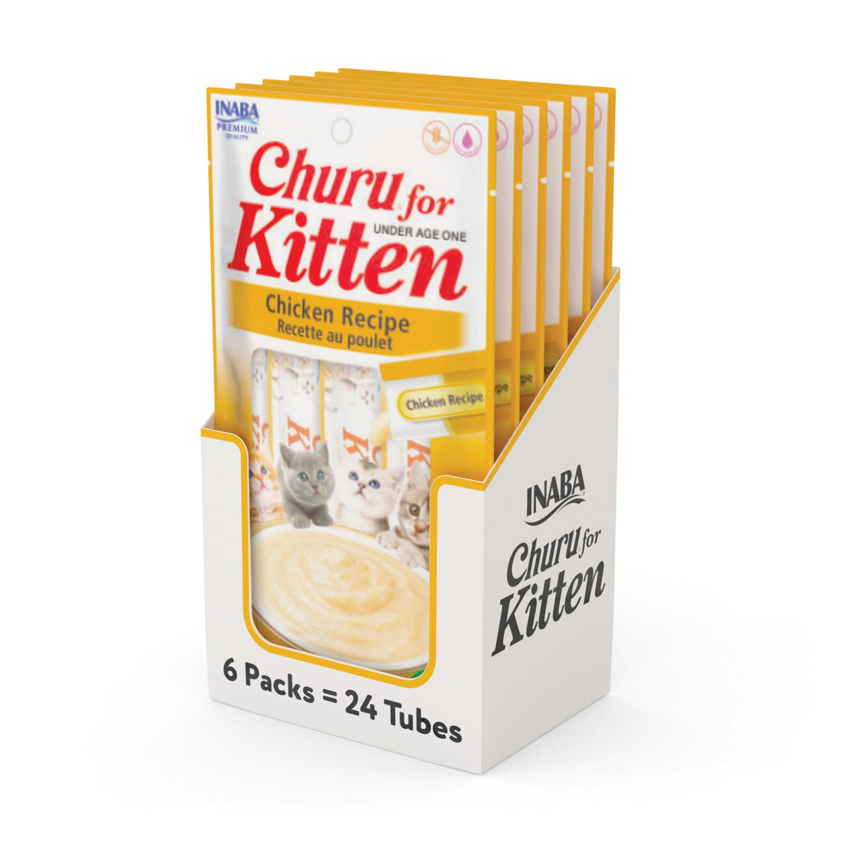 Inaba Churu Kitten Cat Treats, Chicken, 24 Count