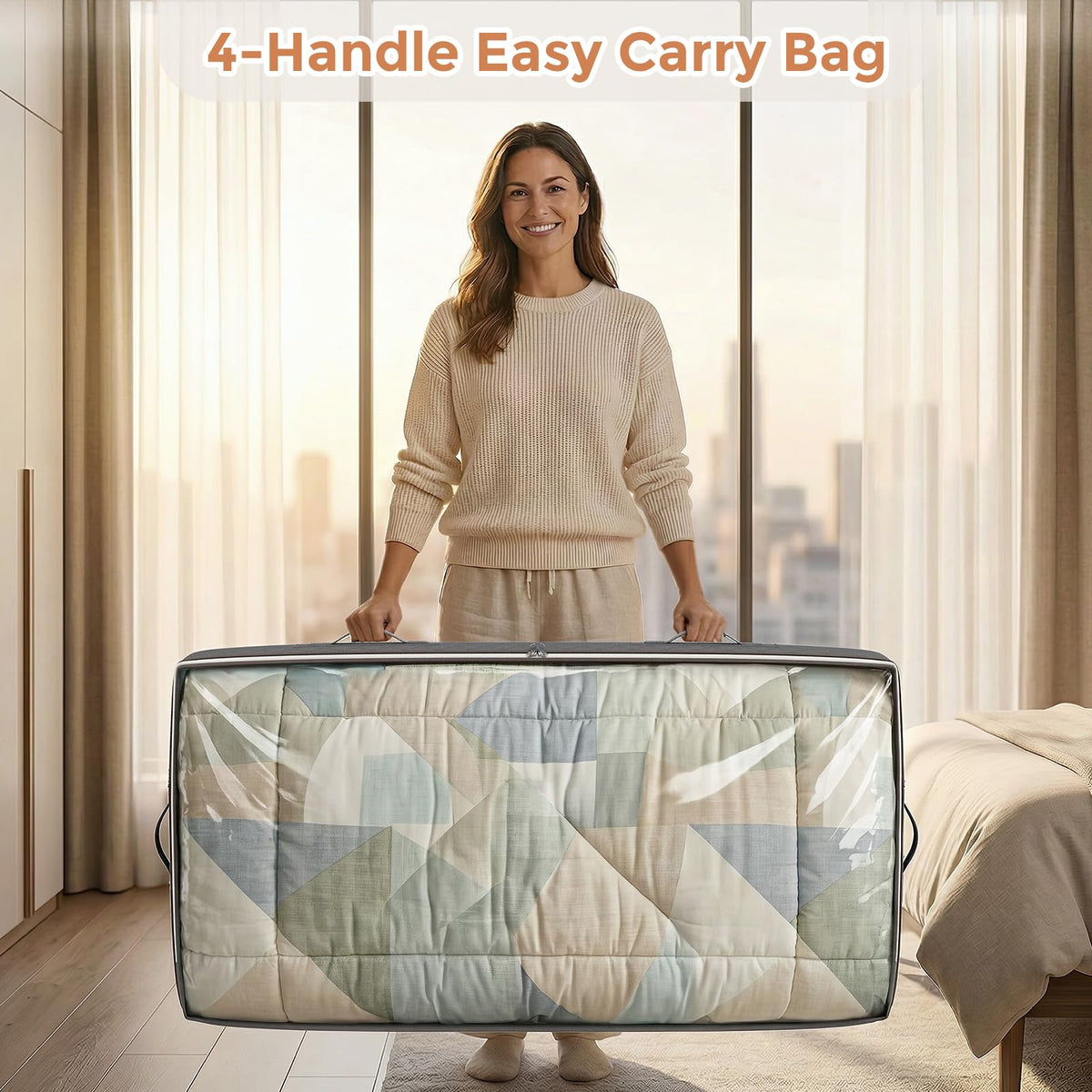 Budding Joy Foldable Under Bed Storage Containers, 90L