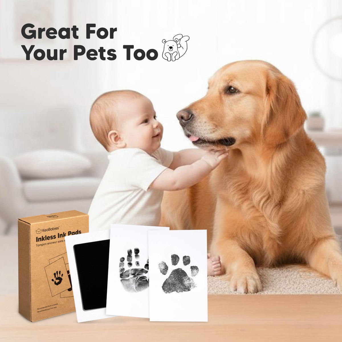 Inkless Baby Hand and Footprint Kit, Jet Black (4 Pack)