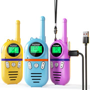 Inspireyes Rechargeable Kids' Walkie Talkies, 3-Pack