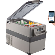 VEVOR 45L Portable Car Refrigerator, 48 Quart, 12/24V DC, Grey