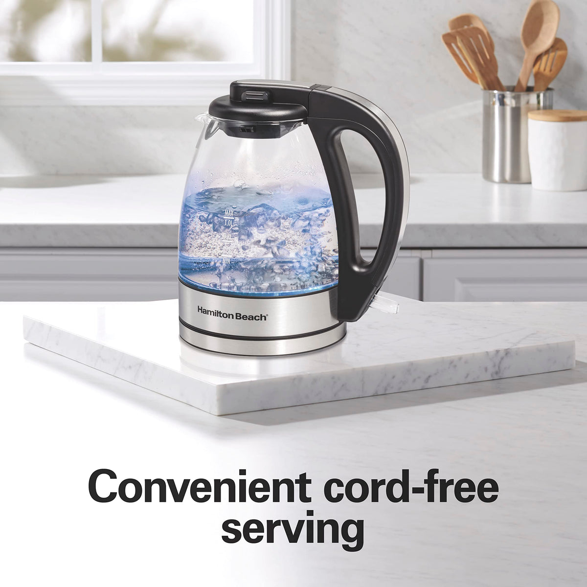 Hamilton Beach Glass Electric Kettle, 1 L (40930JC)
