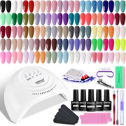 Jodsone Gel Nail Polish Kit, 60 Pieces, with Base and Top Coat