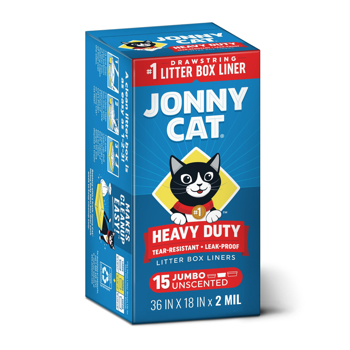Jonny Cat Heavy Duty Litter Box Liners, Jumbo, 15 Count