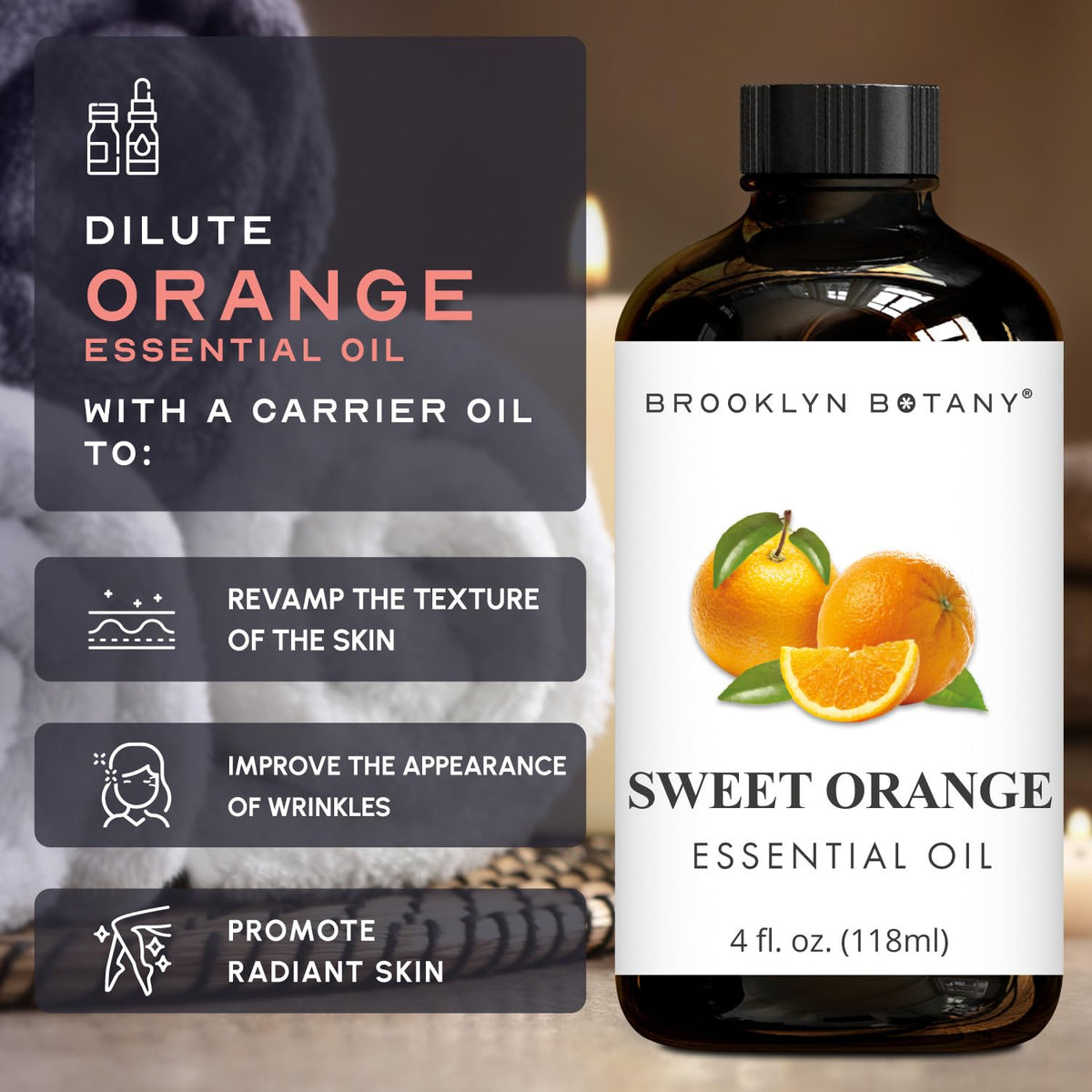 Brooklyn Botany Sweet Orange Essential Oil, 118 ml