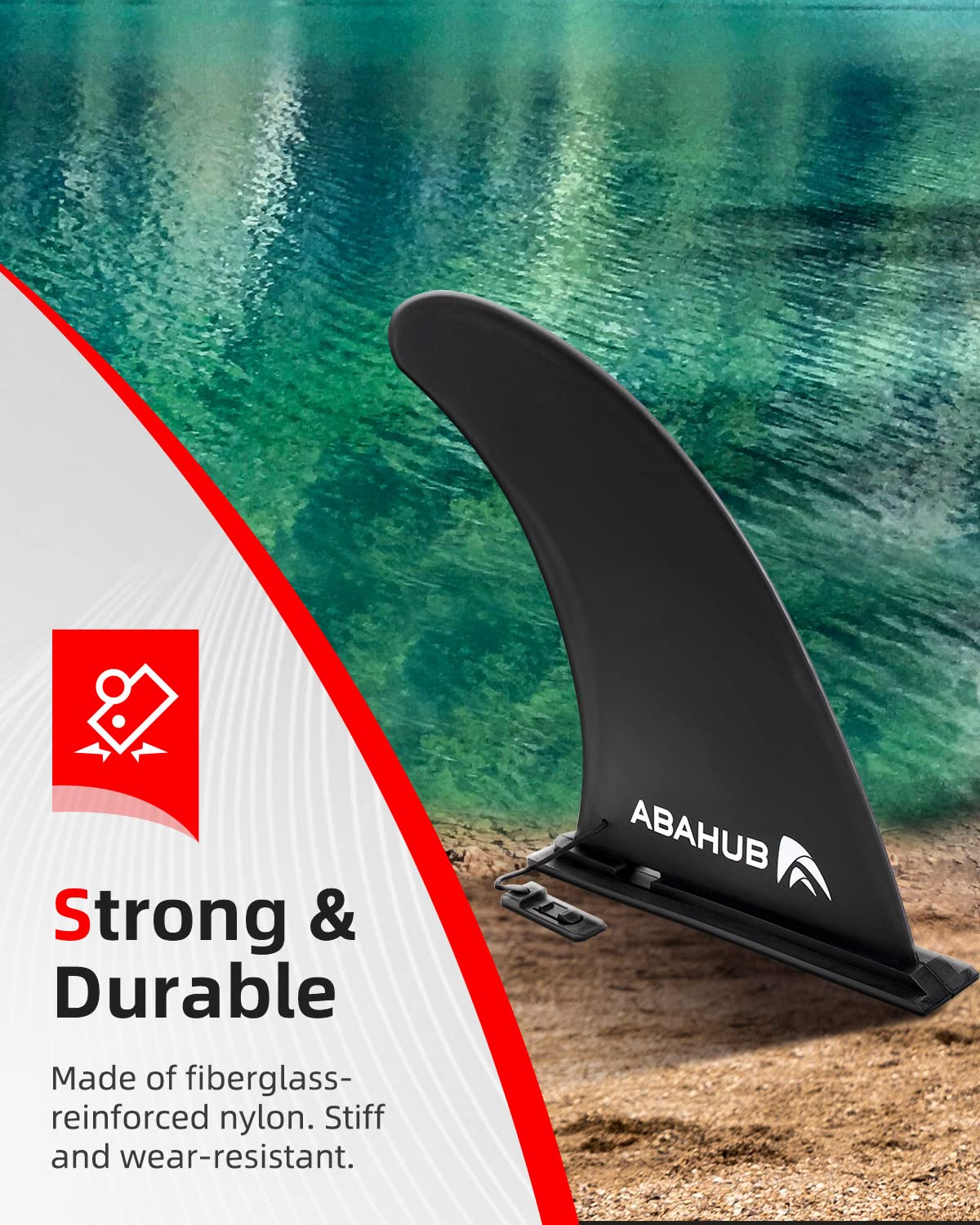 Abahub 9" Quick Release SUP Centre Fin, Black