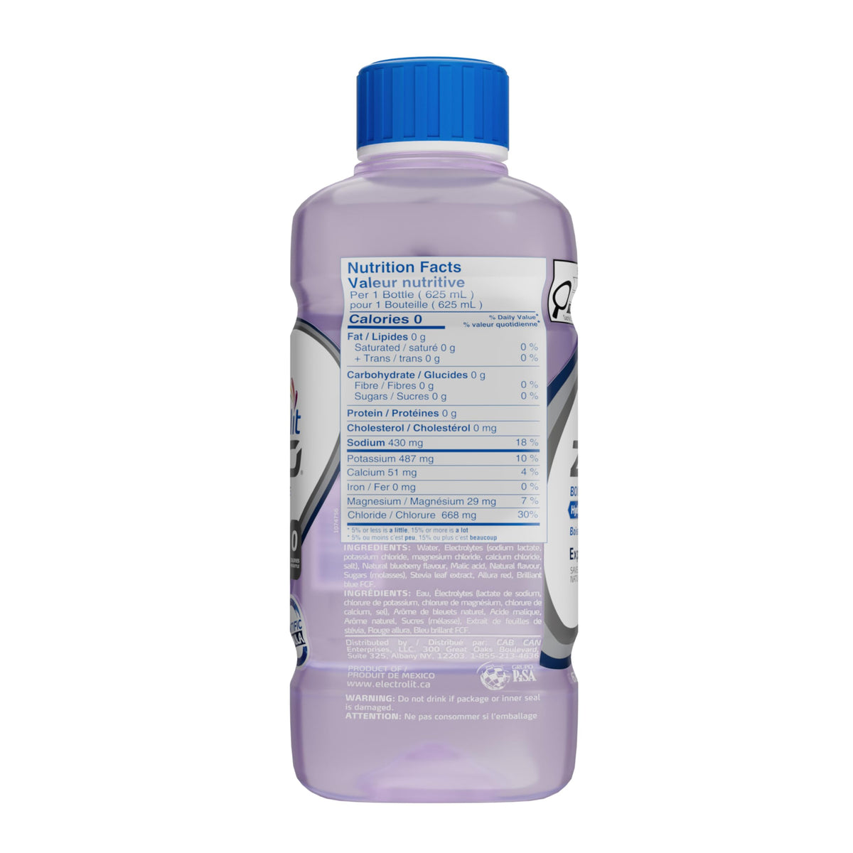 Electrolit Zero Hydration Drink, Berry Blast, 625ml, 12 Pack