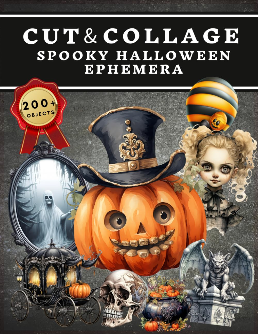 Cut and Collage Spooky Halloween Ephemera Book