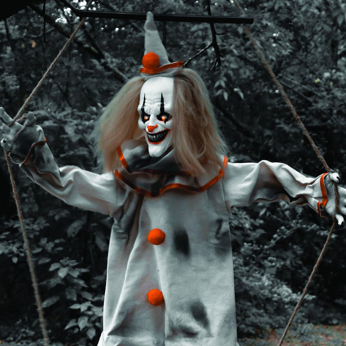Haunted Hill Farm Smalls Animated Swinging Clown, 55 In