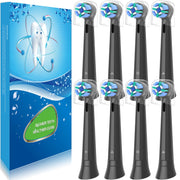 Replacement Brush Heads for Oral-B iO, 8 Pack with Covers, Black