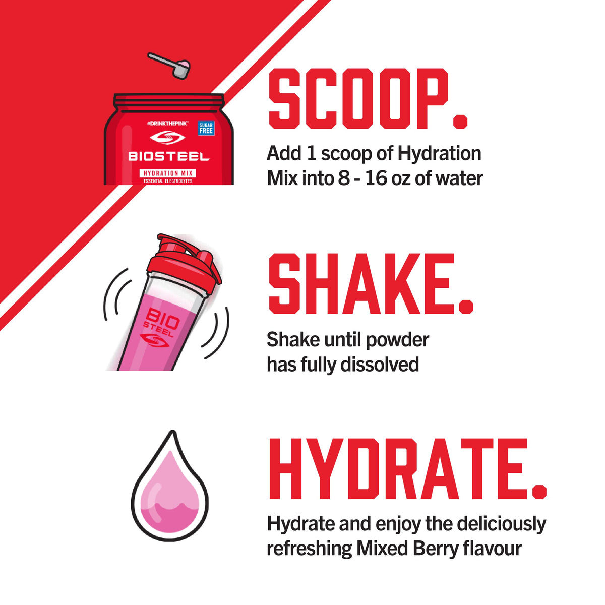 BioSteel Hydration Mix, Mixed Berry, 45 Servings