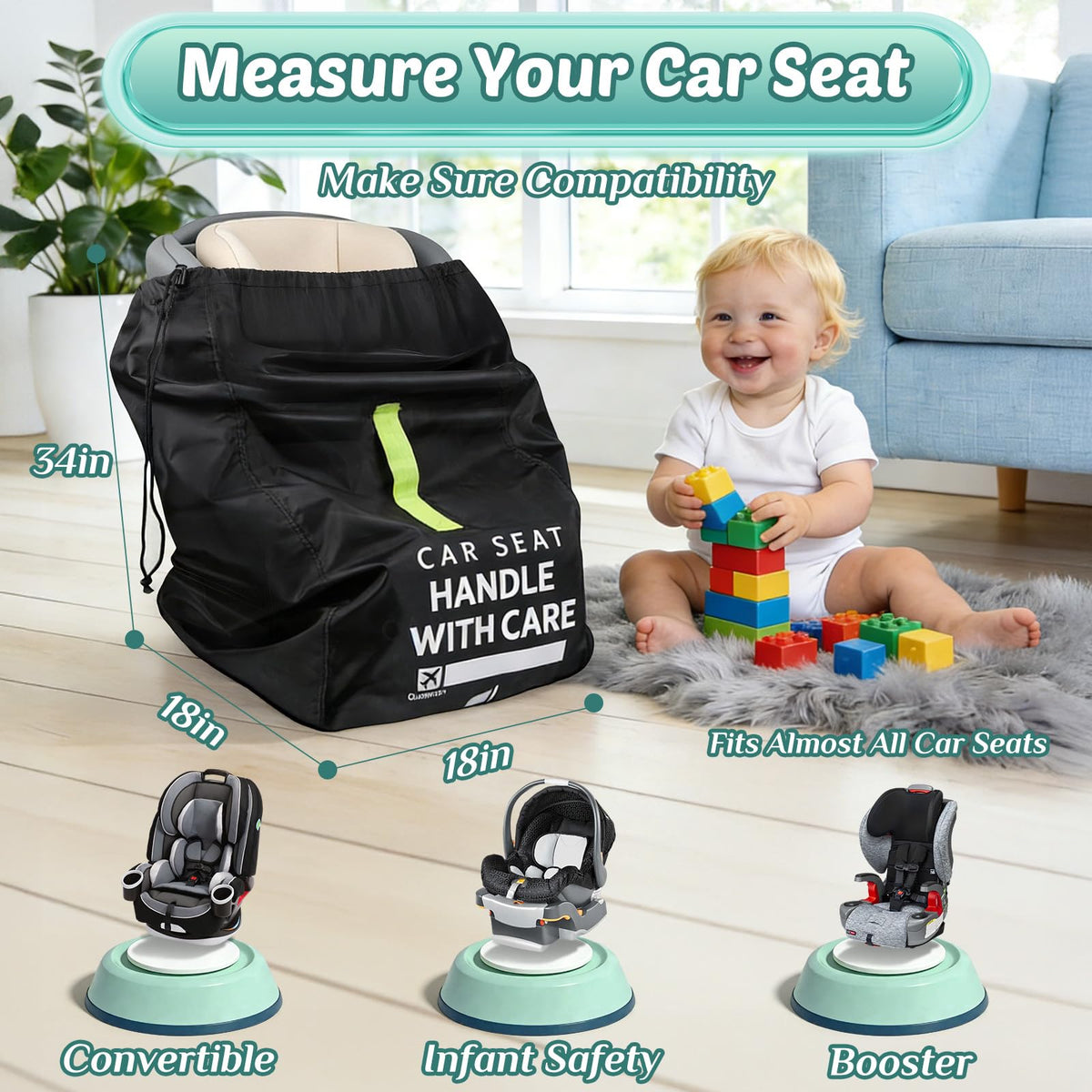 Universal Car Seat Travel Bag for Airplane