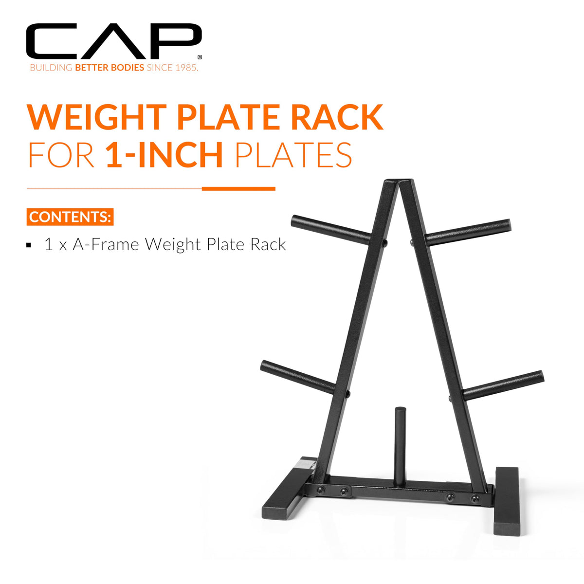 CAP Barbell 1-Inch Standard Weight Plate Rack, Black